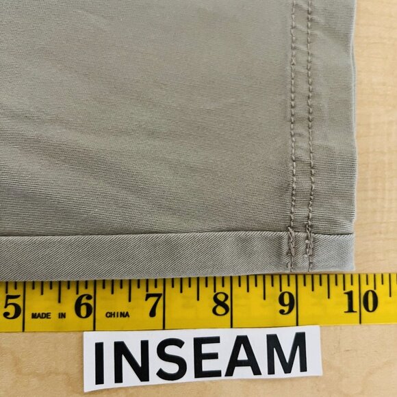 George Men's Cargo Shorts At the Knee Size 46 Flat Front Inseam 9.5" Tan Stretch - Picture 9 of 11